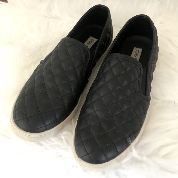 steve madden black quilted sneakers